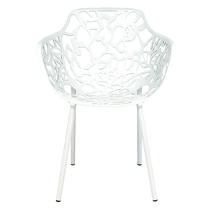 ORO ALUMINUM CHAIR (WITH ARMS) - WHITE