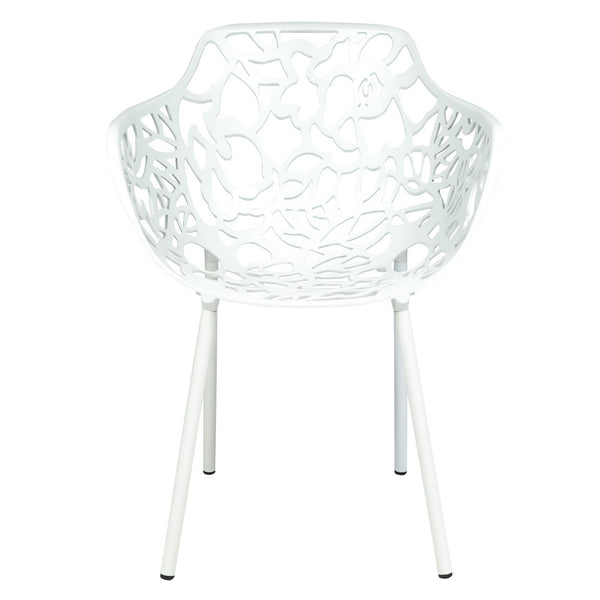 ORO ALUMINUM CHAIR (WITH ARMS) - WHITE