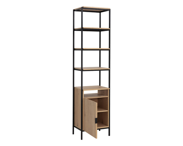 AMBROSE MODULAR BOOKCASE - SMALL - RUSTIC OAK - BLACK