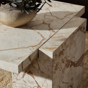 Romano Coffee Table In Desert Taupe Marble