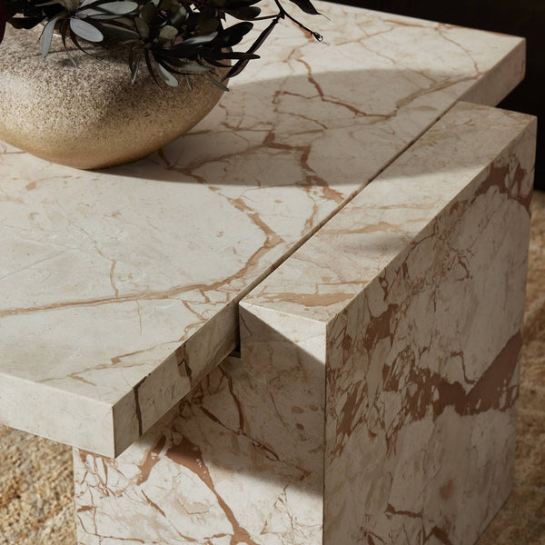 Romano Coffee Table In Desert Taupe Marble