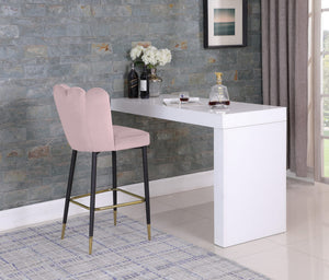 Anita Stool In Pink Velvet