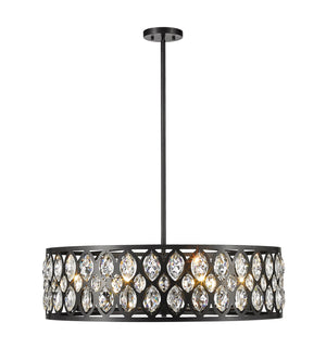 Dealey 8 Light Chandelier in Matte Black Finish