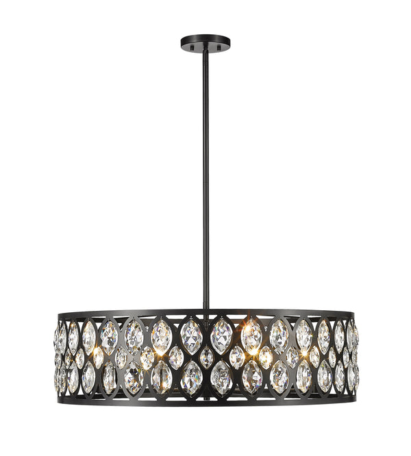 Dealey 8 Light Chandelier in Matte Black Finish
