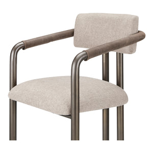 Cassidy Counter Stool Brown with Leather Armrests