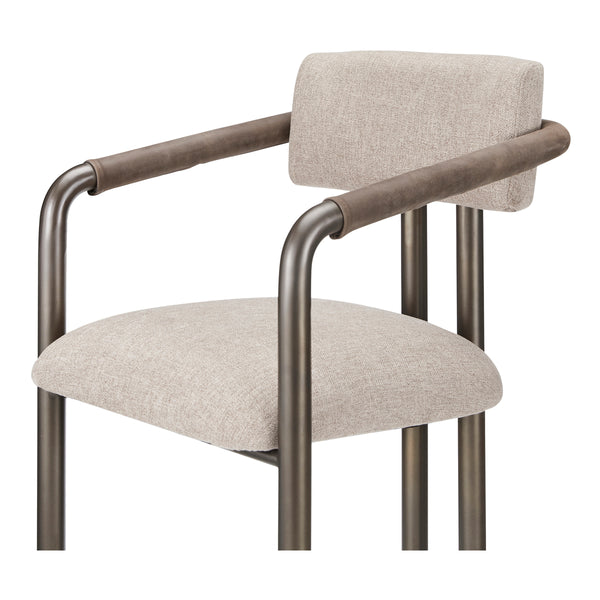Cassidy Counter Stool Brown with Leather Armrests