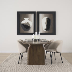 Shannon Dining Chair w/ Oatmeal Fabric & Matte Black Metal