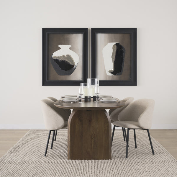 Shannon Dining Chair w/ Oatmeal Fabric & Matte Black Metal