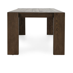 Troy Solid Wood Dining Table - Antique Brown