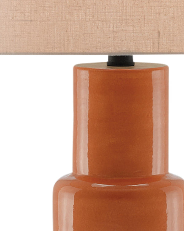 Janeen Orange Table Lamp In Orange & Satin Black