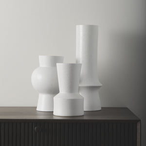 Laforge 17.3H White Ceramic Vase