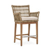 Valerie Outdoor Counter Stool in Teak and Olefin