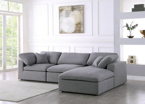 Carmen Cloud Modular Sectional In Grey Linen Fabric