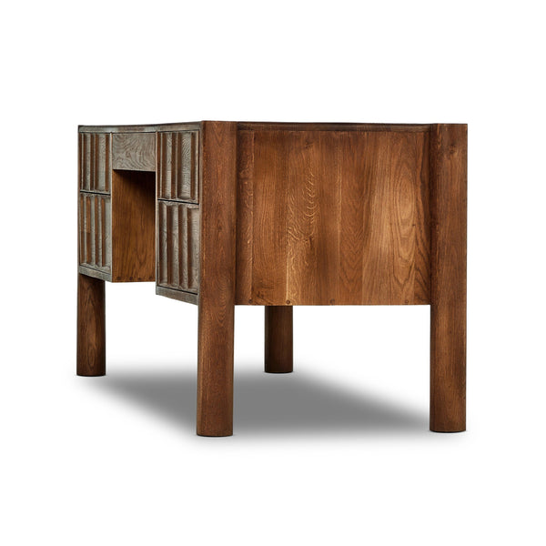 Ezri Desk - Carved Cocoa Oak