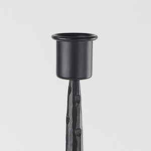 Porter 6.0L x 6.0W x 30.0H Large Black Iron Candle Holder