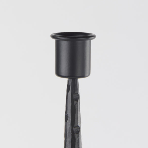 Porter 6.0L x 6.0W x 30.0H Large Black Iron Candle Holder