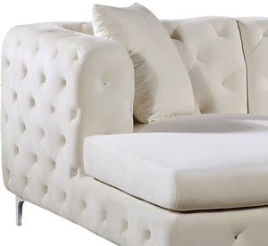 Verna 3pc. Sectional In Cream Velvet