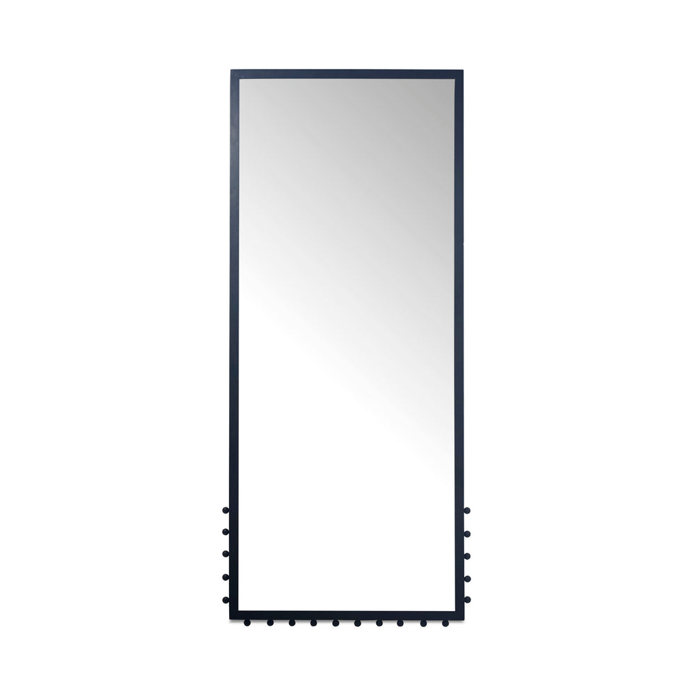 Figaro Floor Mirror with Finial Detail in Black