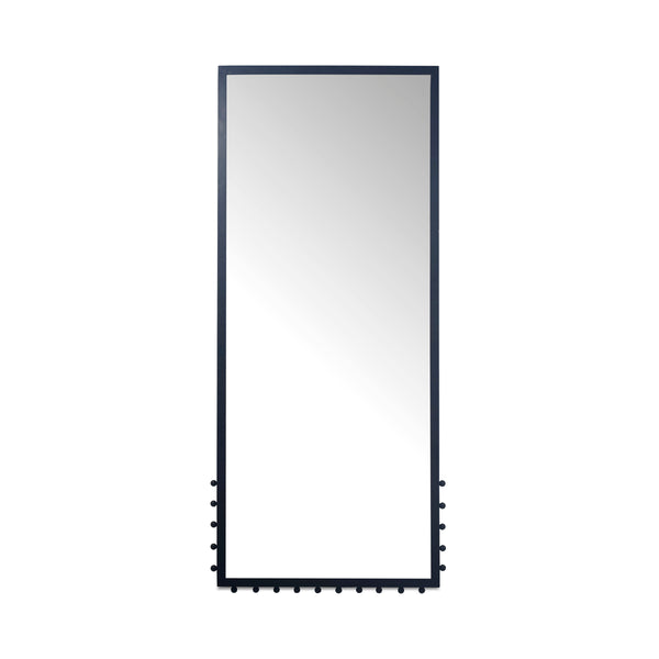 Figaro Floor Mirror with Finial Detail in Black