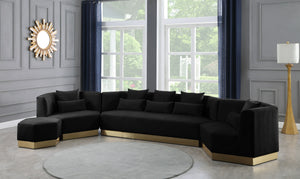 Dianna Ottoman In Black Velvet