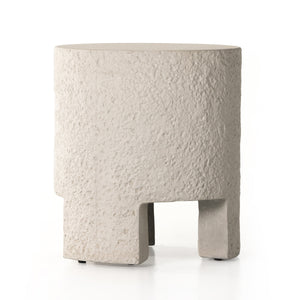 Kember Outdoor End Table In Blanc White