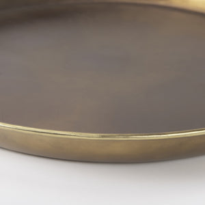 Eagan 24.0L x 24.0W x 2.0H Brass Aluminium Tray Large