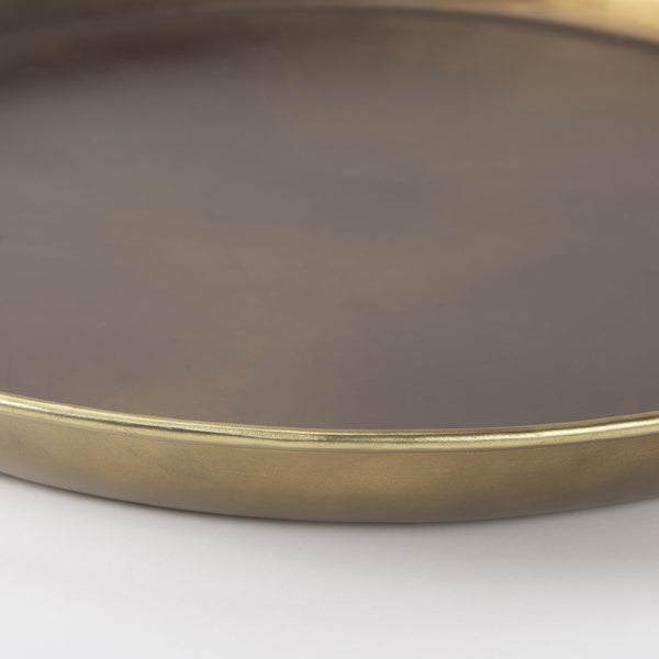 Eagan 24.0L x 24.0W x 2.0H Brass Aluminium Tray Large