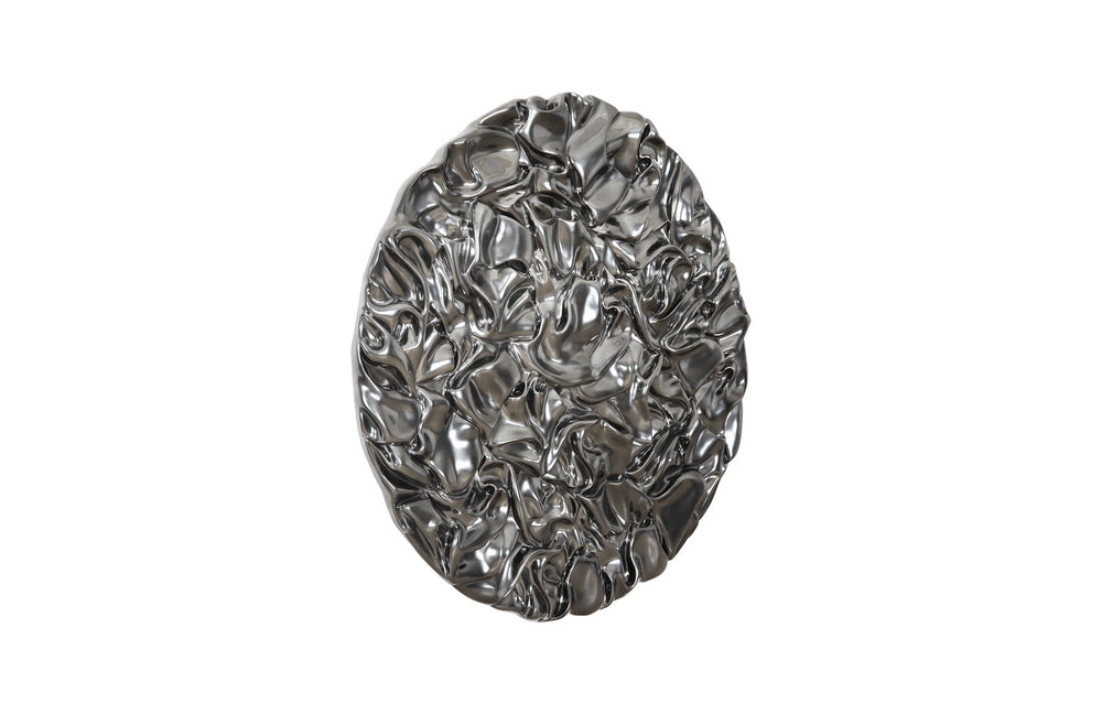 Drape Wall Art, Round, Liquid Silver