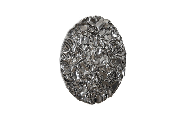 Drape Wall Art, Round, Liquid Silver