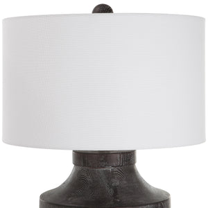 Timber Carved Wood Table Lamp