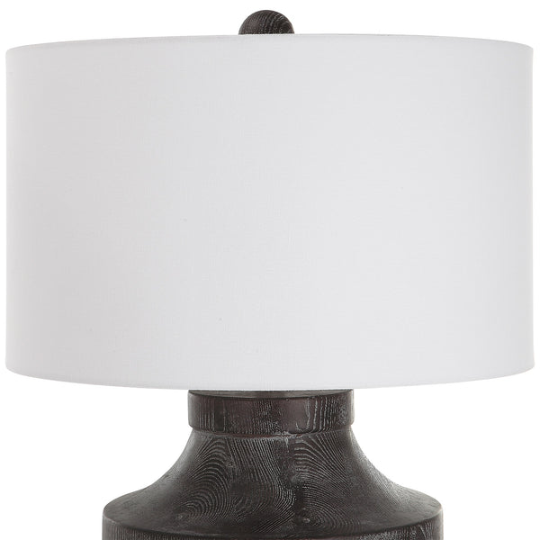 Timber Carved Wood Table Lamp