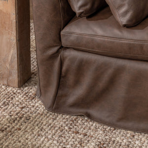 Cassiano Slip Cover Sofa - El Paso Brown with Feather Cushions