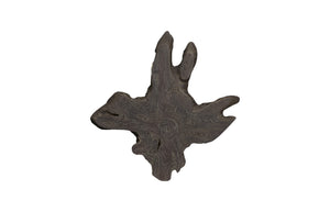 Freeform Teak Wall Slice, Medium, Dark Gray