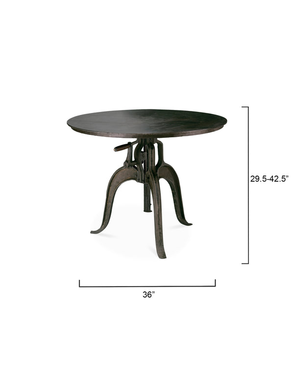 Americana Iron Crank Table, Gun Metal