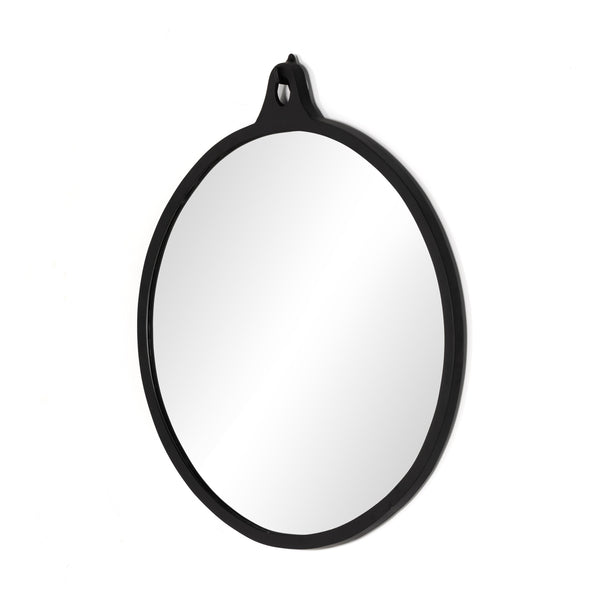 Hyde Round Mirror In Black Aluminum