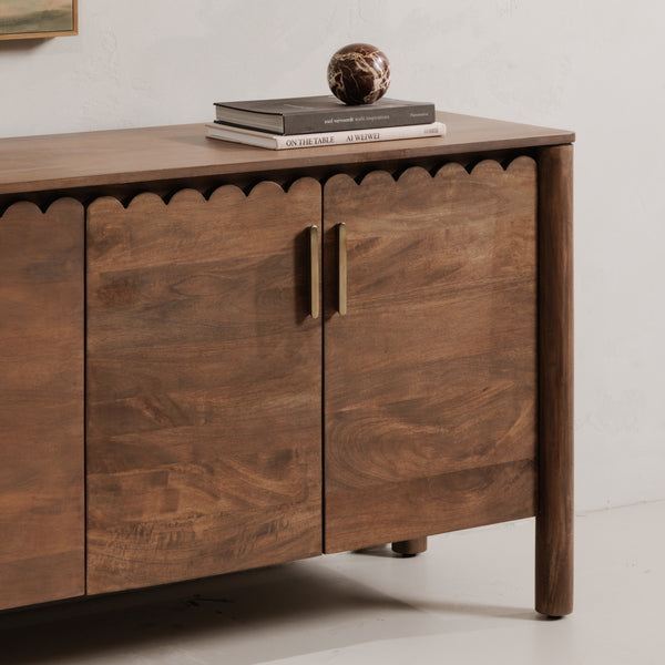 Moe's Wiley 4 Door Sideboard in Vintage Brown