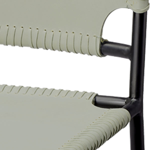 Asher Leather Counter Stool, Grey