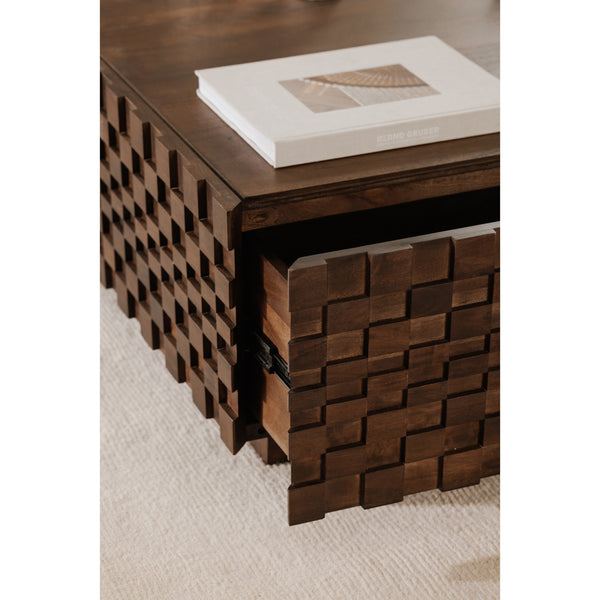 Easton Storage Coffee Table in Brown Wood