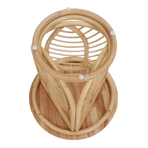 Ayra Rattan Side/End Table w/ Wood Top, Natural