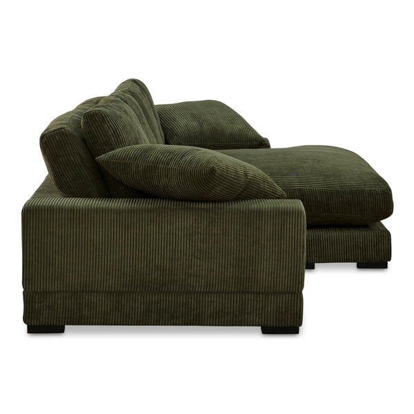 Moe's Plunge Sectional with Flip Chaise in Dark Green