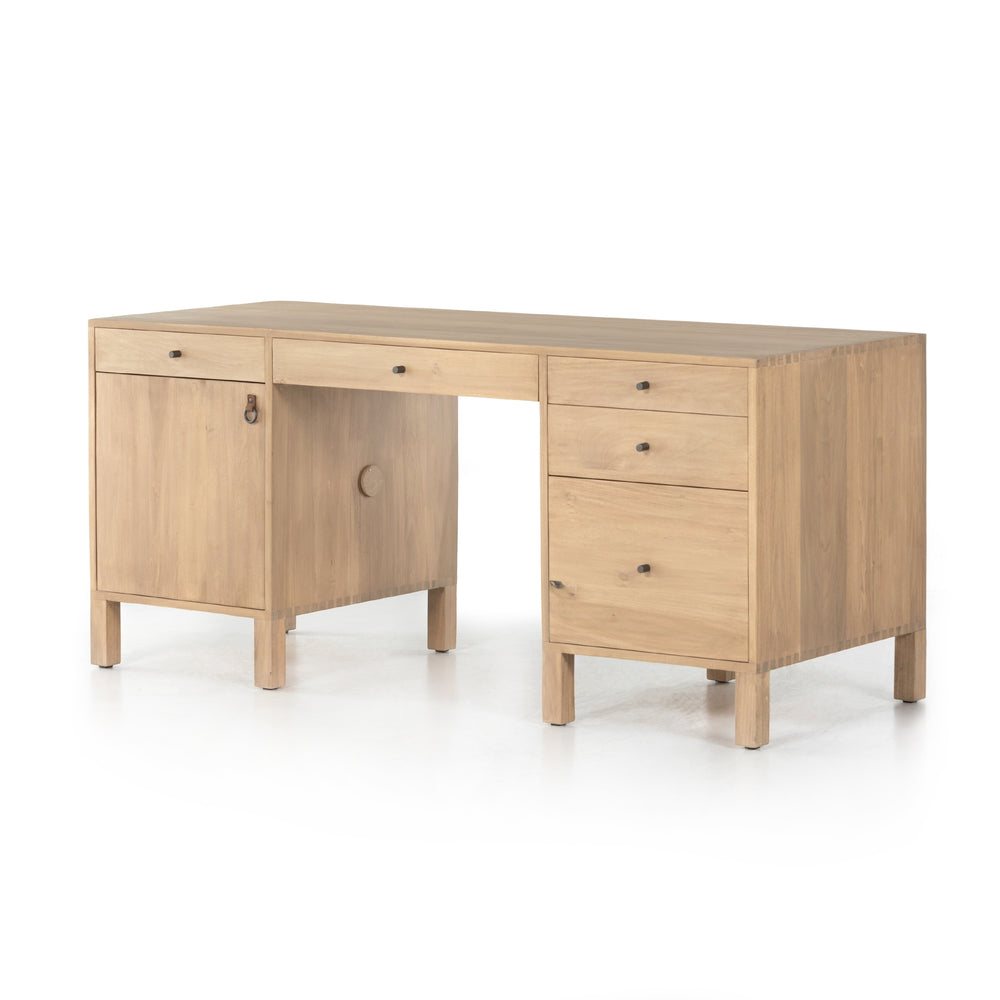 Isador Executive Desk In Dry Wash Poplar