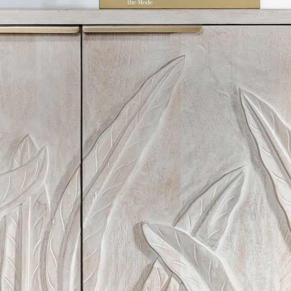 Ledro Solid Wood 4-Drawer Cabinet in Cream