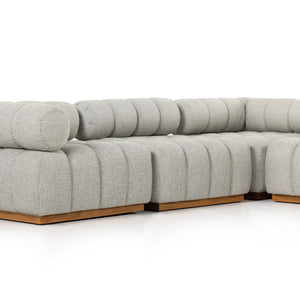 Roma Outdoor 5pc Sectional In Faye Ash