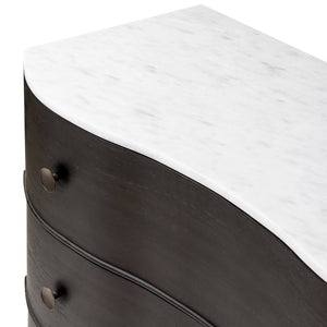 Tiago Marble Chest - Distressed Black