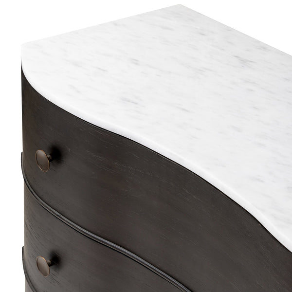 Tiago Marble Chest - Distressed Black