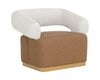 AGGIE SWIVEL LOUNGE CHAIR - MILLIKEN COGNAC / RHEA LIGHT BARLEY
