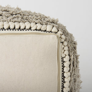 Darika 16.0L x 16.0W x 16.0H Black/White/Gray Cotton Pouf