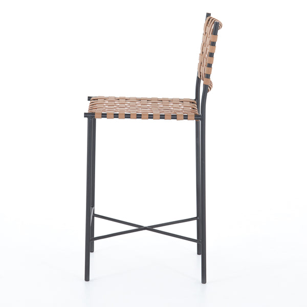 Garza Stool In Natural Leather In Counter