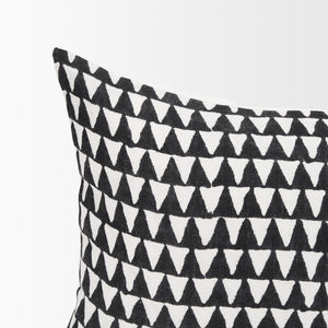 Jolie Cream w/ Black Print Linen Lumbar Decorative Pillow Cover