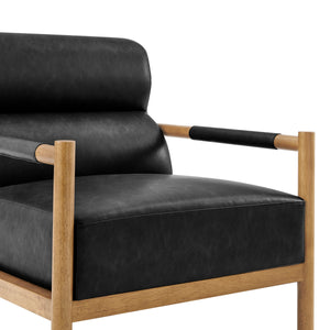 Olsen Faux Leather Accent Arm Chair, Casa Black
